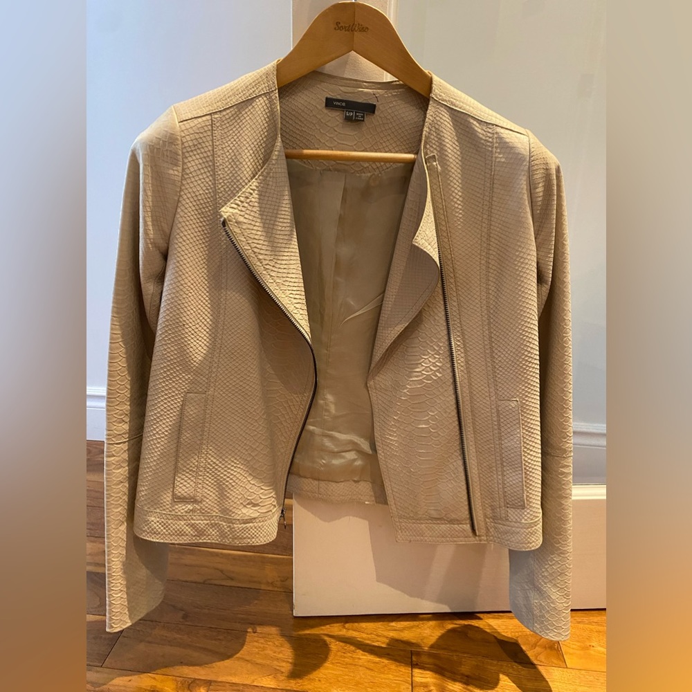 Vince Leather Cross Front Jacket
